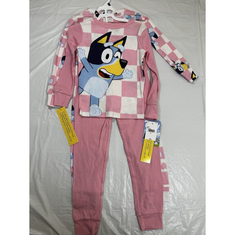 Little & Big Kid Girls Bluey Crew Neck Long Sleeve 4-pc. Pajama Set Size 8  A1